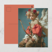 Vintage Cupid Angel Briefkaart (Voorkant / Achterkant)