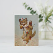 Vintage Cupid Cat begin 1900 Briefkaart (Staand voorkant)