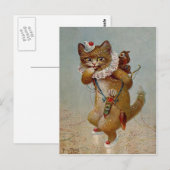 Vintage Cupid Cat begin 1900 Briefkaart (Voorkant / Achterkant)