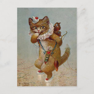 Vintage Cupid Cat begin 1900 Briefkaart
