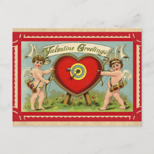 Vintage Cupid Cherub Valentijnsdag - groeten Briefkaart