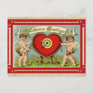 Vintage Cupid Cherub Valentijnsdag - groeten Briefkaart