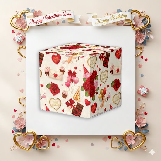 Vintage Cupid Floral Birthday Valentine Bedankdoosjes