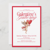 Vintage Cupid Galentine's Feestje Kaart (Voorkant)