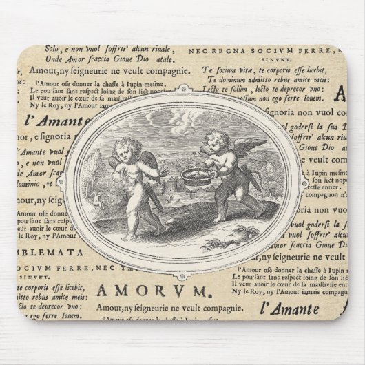 Vintage Cupid in Love Romantic Wedding Verloving Muismat (Voorkant)