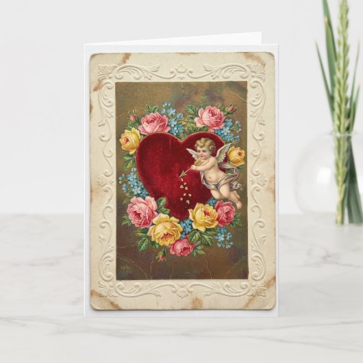 Vintage Cupid Love Valentine Card Kaart (Voorkant)
