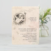 Vintage  Cupid Love Wedding Invitation Kaart (Staand voorkant)