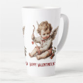 Vintage Cupid met Hartboog Latte Mok (Rechterhoek)