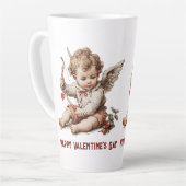 Vintage Cupid met Hartboog Latte Mok (Linkerhoek)