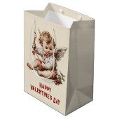 Vintage Cupid met Hartboog Medium Cadeauzakje (Achterkant Gekanteld)