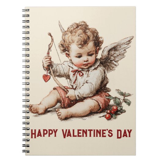 Vintage Cupid met Hartboog Notitieboek (Voorkant)