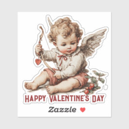 Vintage Cupid met hartboog Sticker