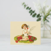Vintage Cupid op Lily Pad Briefkaart (Staand voorkant)