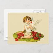 Vintage Cupid op Lily Pad Briefkaart (Voorkant / Achterkant)