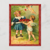 Vintage Cupid Valentijn Briefkaart (Voorkant)