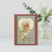 Vintage Cupid Valentijn Briefkaart (Staand voorkant)