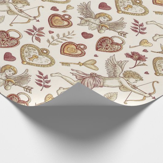 Vintage Cupid Valentijn Cadeaupapier (Hoek)