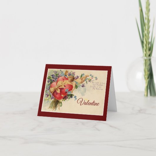 Vintage Cupid Valentijn Feestdagen Kaart (Voorkant)