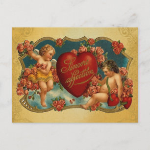 Vintage Cupid Valentijn Feestdagenkaart