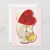 Vintage Cupid Valentijn Feestdagenkaart (Voorkant / Achterkant)