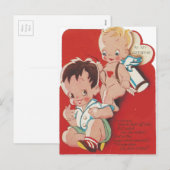 Vintage Cupid Valentijn kopiëren Feestdagenkaart (Voorkant / Achterkant)