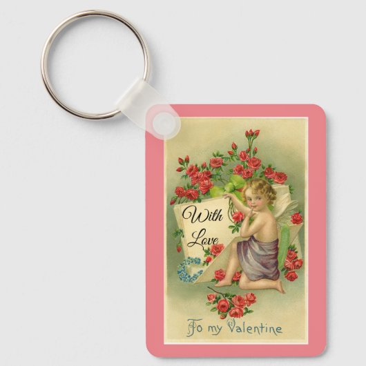 Vintage Cupid Valentijn Sleutelhanger (Voorkant)