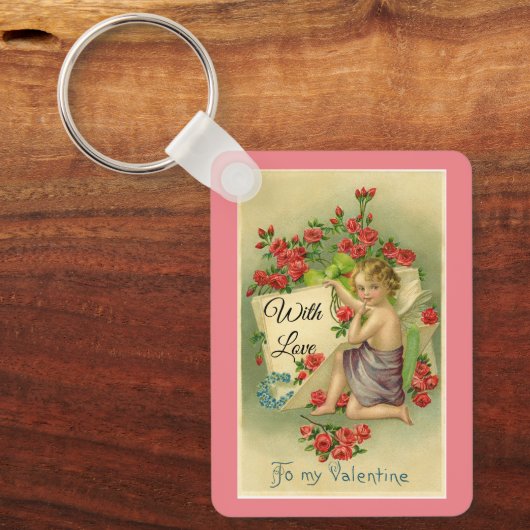 Vintage Cupid Valentijn Sleutelhanger (Voorkant)