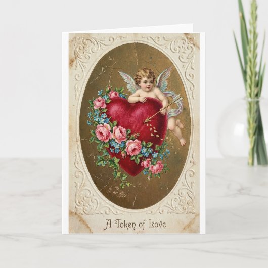 Vintage Cupid Valentine Love Card Kaart (Voorkant)