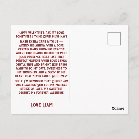 Vintage Cupid With Heart Bow Briefkaart (Achterkant)