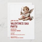 Vintage Cupid With Heart Bow Kaart (Voorkant / Achterkant)