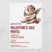 Vintage Cupid With Heart Bow Kaart (Voorkant)