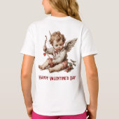 Vintage Cupid With Heart Bow T-shirt (Achterkant)