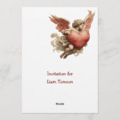 Vintage Cupid with Heart Kaart (Achterkant)