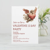 Vintage Cupid with Heart Kaart (Staand voorkant)