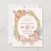 Vintage cupido bloemboog babyshower kaart (Voorkant)