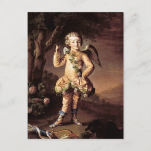 Vintage Cupido en het Briefkaart van Valentijn van