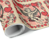 Vintage cupido liefde cadeaupapier (Rol Hoek)