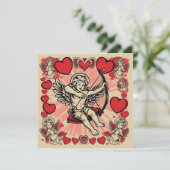 Vintage cupido liefde kaart (Staand voorkant)