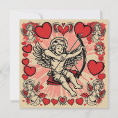 Vintage cupido liefde kaart (Achterkant)