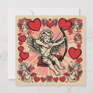 Vintage cupido liefde kaart