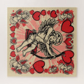 Vintage cupido liefde legpuzzel (Horizontaal)