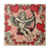 Vintage cupido liefde tegeltje (Voorkant)