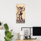 Vintage Cupido met blinddoek, valentijnskaart Poster (Thuiskantoor)