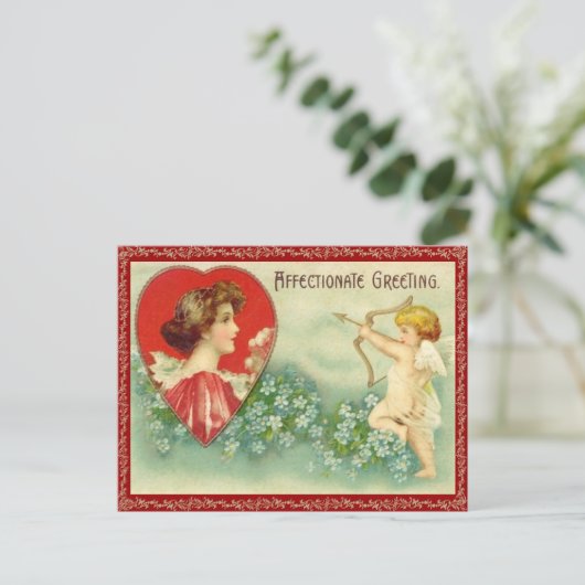 Vintage Cupid's Arrow-Briefkaart Briefkaart (Staand voorkant)