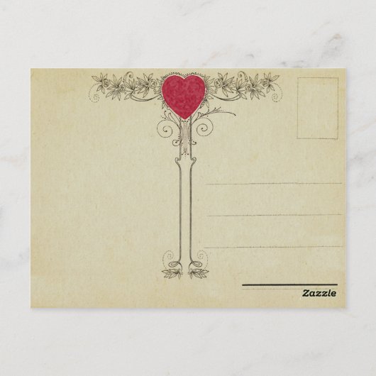 Vintage Cupid's Arrow-Briefkaart Briefkaart (Achterkant)
