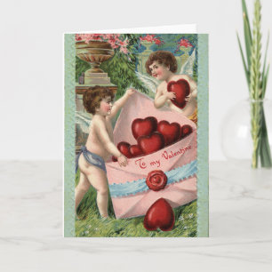 Vintage Cupids Valentijn Feestdagen Kaart