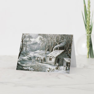 Vintage Currier & Blokhuis Ives Vakantie Kerstmis Feestdagen Kaart
