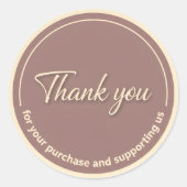 Vintage Cursive Thank You Business Sticker (Voorkant)