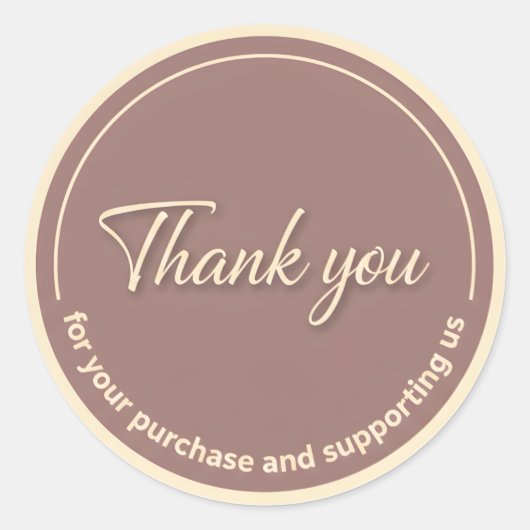 Vintage Cursive Thank You Business Sticker (Voorkant)