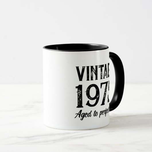 Vintage Custom Birthday Gift Mug Mok (Voorkant rechts)